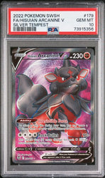 2022 POKEMON SWORD & SHIELD SILVER TEMPEST #179 FA/HISUIAN ARCANINE V SILVER TEMPEST PSA 10