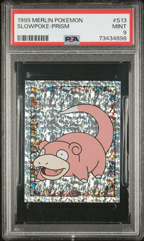 1999 MERLIN POKEMON #S13 SLOWPOKE-PRISM PSA 9