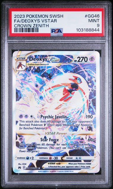 2023 POKEMON SWORD AND SHIELD CROWN ZENITH #GG46 FA/DEOXYS VSTAR CROWN ZENITH PSA 9