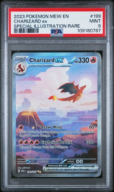 2023 POKEMON MEW EN-151 #199 CHARIZARD ex SPECIAL ILLUSTRATION RARE PSA 9