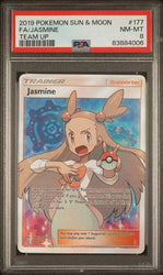 2019 POKEMON SUN & MOON TEAM UP #177 FA/JASMINE TEAM UP PSA 8
