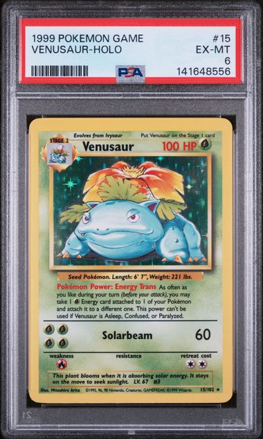 1999 POKEMON GAME #15 VENUSAUR-HOLO PSA 6