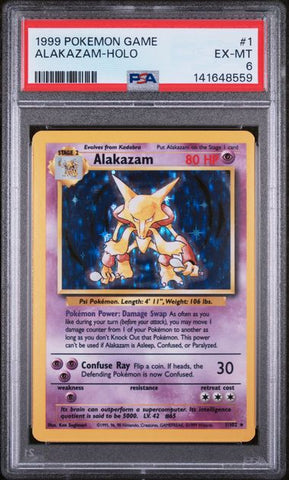 1999 POKEMON GAME #1 ALAKAZAM-HOLO PSA 6