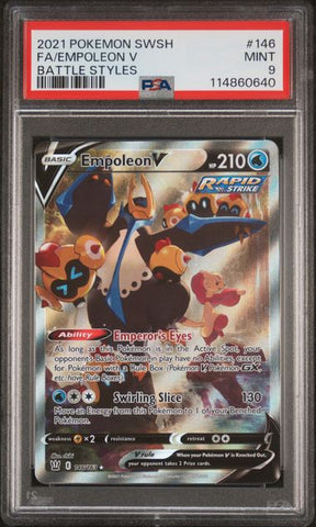 2021 POKEMON SWORD & SHIELD BATTLE STYLES #146 FA/EMPOLEON V BATTLE STYLES PSA 9
