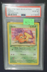 2001 POKEMON NEO REVELATION #47 PARAS 1ST EDITION PSA 10