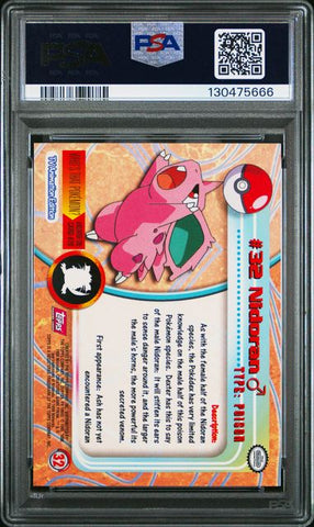 1999 TOPPS POKEMON TV #32 NIDORAN PSA 8