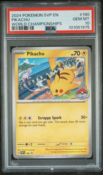 2024 POKEMON SVP EN-SV BLACK STAR PROMO #190 PIKACHU WORLD CHAMPIONSHIPS PSA 10
