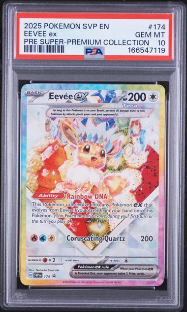 2025 POKEMON SVP EN-SV BLACK STAR PROMO #174 EEVEE ex PRE SUPER-PREMIUM COLLECTION PSA 10