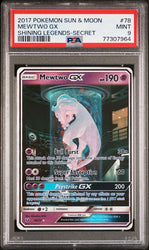 2017 POKEMON SUN & MOON SHINING LEGENDS #78 MEWTWO GX SHINING LEGENDS-SECRET PSA 9