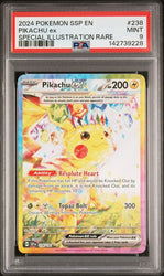2024 POKEMON SSP EN-SURGING SPARKS #238 PIKACHU ex SPECIAL ILLUSTRATION RARE PSA 9