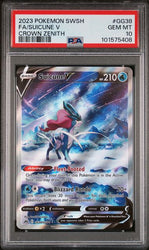 2023 POKEMON SWORD AND SHIELD CROWN ZENITH #GG38 FA/SUICUNE V CROWN ZENITH PSA 10