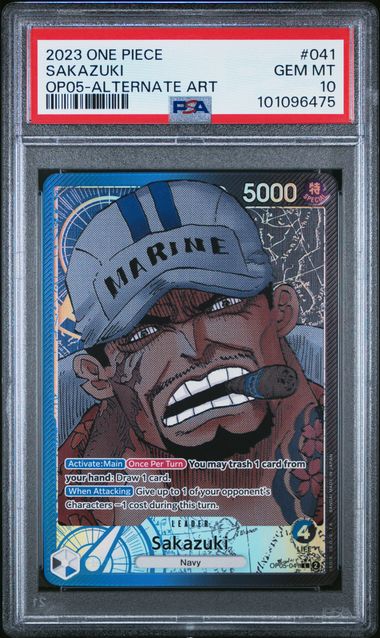 2023 ONE PIECE OP05-AWAKENING OF THE NEW ERA #041 SAKAZUKI ALTERNATE ART PSA 10