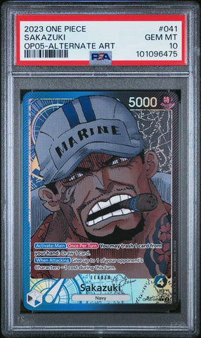 2023 ONE PIECE OP05-AWAKENING OF THE NEW ERA #041 SAKAZUKI ALTERNATE ART PSA 10