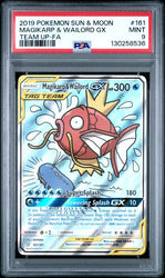 2019 POKEMON SUN & MOON TEAM UP #161 MAGIKARP & WAILORD GX TEAM UP-FA PSA 9