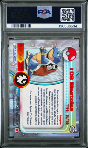 1999 TOPPS POKEMON TV #9 BLASTOISE RAINBOW FOIL PSA 9