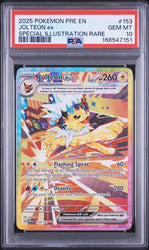 2025 POKEMON PRE EN-PRISMATIC EVOLUTIONS #153 JOLTEON ex SPECIAL ILLUSTRATION RARE PSA 10