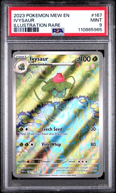 2023 POKEMON MEW EN-151 #167 IVYSAUR ILLUSTRATION RARE PSA 9