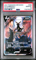 2021 POKEMON KOREAN SWORD & SHIELD EEVEE HEROES #085 FA/UMBREON V EEVEE HEROES PSA 10
