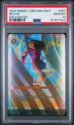 2024 DISNEY LORCANA EN 5-SHIMMERING SKIES #207 REVIVE ENCHANTED PSA 10