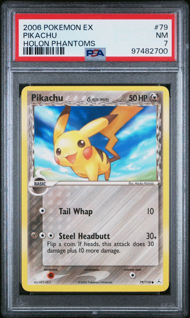 2006 POKEMON EX HOLON PHANTOMS #79 PIKACHU HOLON PHANTOMS PSA 7