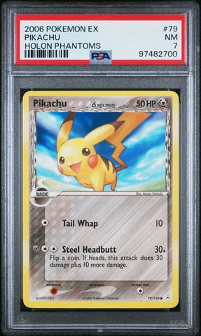 2006 POKEMON EX HOLON PHANTOMS #79 PIKACHU HOLON PHANTOMS PSA 7