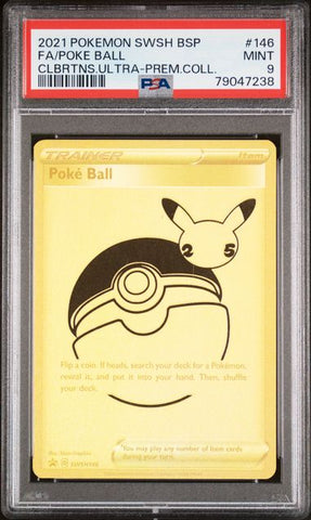 2021 POKEMON SWSH BLACK STAR PROMO #146 FA/POKE BALL CLBRTNS.ULTRA-PREM.COLL. PSA 9