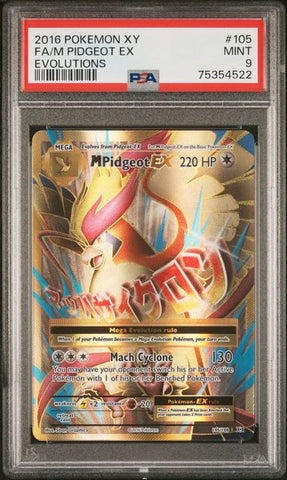 2016 POKEMON XY EVOLUTIONS #105 FA/M PIDGEOT EX EVOLUTIONS PSA 9