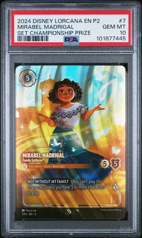 2024 DISNEY LORCANA EN P2-PROMO #7 MIRABEL MADRIGAL SET CHAMPIONSHIP PRIZE PSA 10