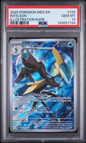 2025 POKEMON MEG EN-MEGA EVOLUTION #142 INTELEON ILLUSTRATION RARE PSA 10