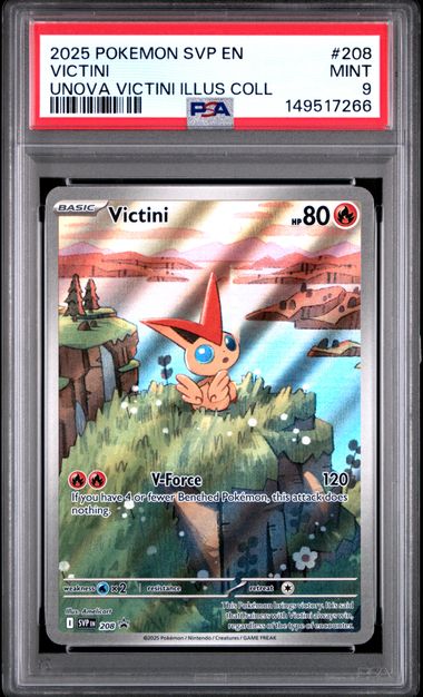 2025 POKEMON SVP EN-SV BLACK STAR PROMO #208 VICTINI UNOVA VICTINI ILLUS COLL PSA 9