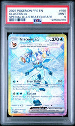 2025 POKEMON PRE EN-PRISMATIC EVOLUTIONS #150 GLACEON ex SPECIAL ILLUSTRATION RARE PSA 9