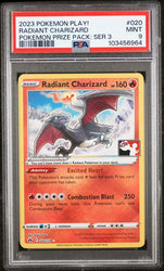 2023 POKEMON PLAY! POKEMON PRIZE PACK: SERIES 3 #020 RADIANT CHARIZARD PSA 9