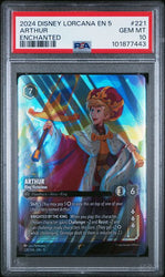 2024 DISNEY LORCANA EN 5-SHIMMERING SKIES #221 ARTHUR ENCHANTED PSA 10