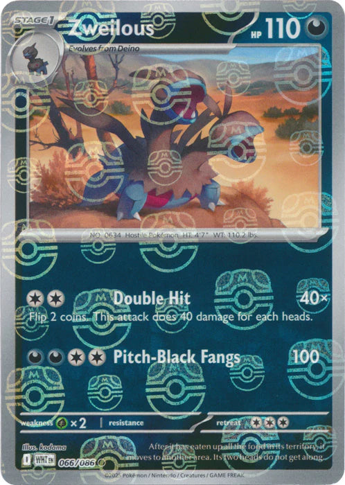 Zweilous 066/086  (Master Ball Pattern) SV: White Flare