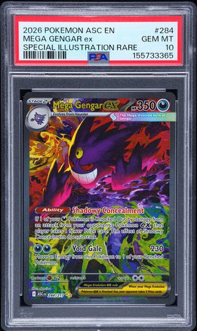 2026 POKEMON ASC EN-ASCENDED HEROES #284 MEGA GENGAR ex SPECIAL ILLUSTRATION RARE PSA 10