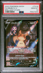 2022 POKEMON SWORD & SHIELD BRILLIANT STARS #TG16 FA/MIMIKYU V BRILLIANT STARS PSA 10