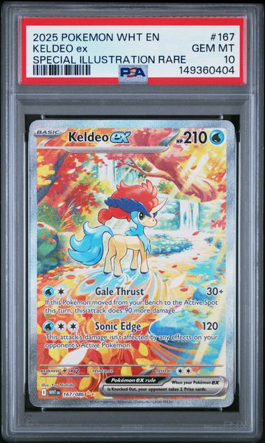 2025 POKEMON WHT EN-WHITE FLARE #167 KELDEO ex SPECIAL ILLUSTRATION RARE PSA 10