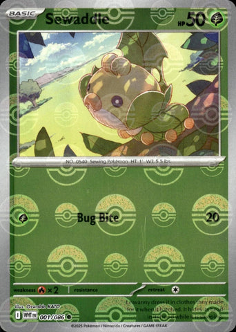 Sewaddle 001/086 (Poke Ball Pattern)