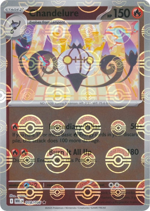 Chandelure  018/086 (Poke Ball Pattern) SV: White Flare