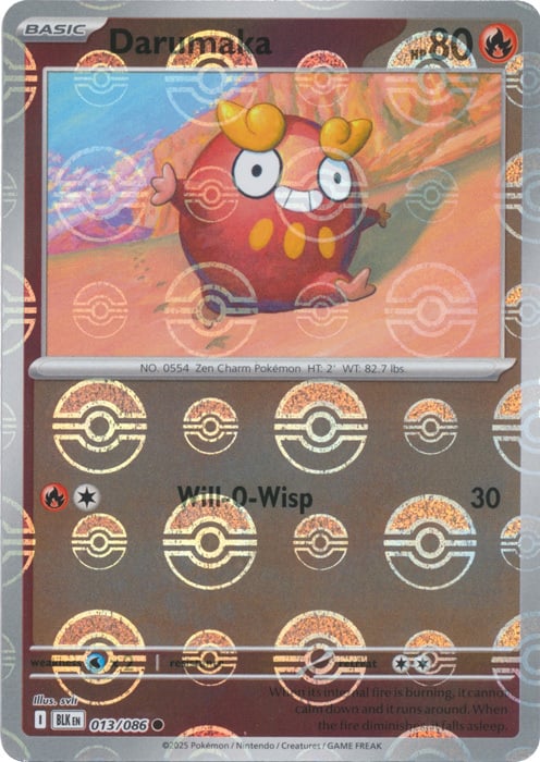 Darumaka 013/086  (Poke Ball Pattern) SV: Black Bolt