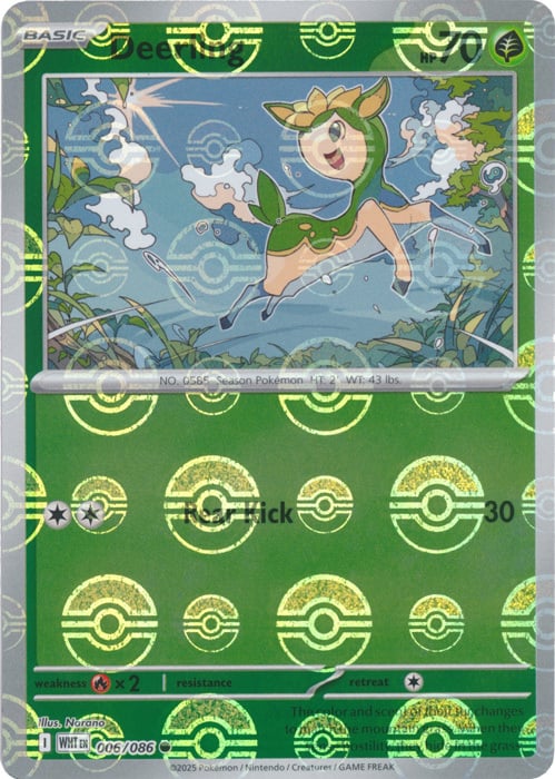Deerling 006/086  (Poke Ball Pattern) SV: White Flare