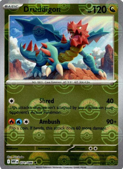 Druddigon 071/086  (Poke Ball Pattern) SV: White Flare