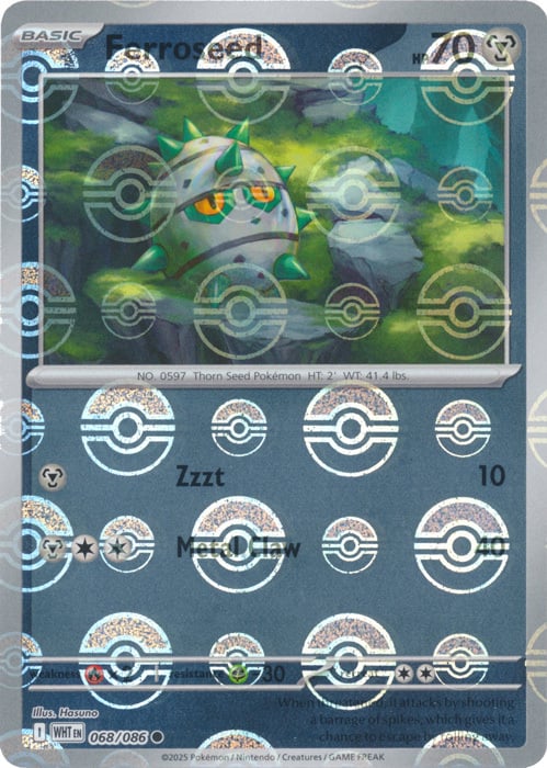Ferroseed 068/086  (Poke Ball Pattern) SV: White Flare