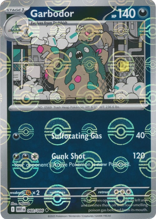 Garbodor 060/086  (Poke Ball Pattern) SV: White Flare
