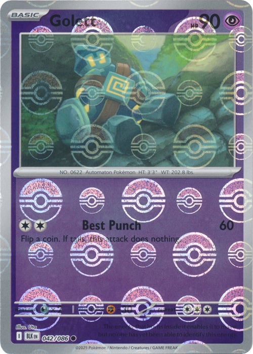 Golett 042/086  (Poke Ball Pattern) SV: Black Bolt