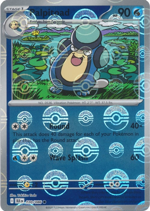 Palpitoad 020/086  (Poke Ball Pattern) SV: Black Bolt