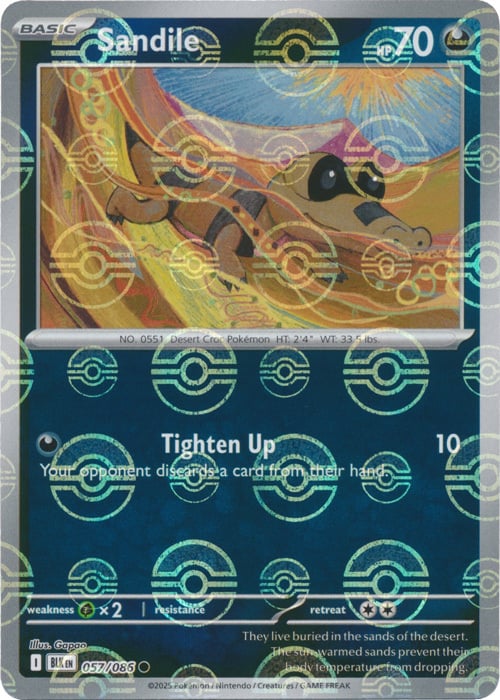 Sandile 057/086  (Poke Ball Pattern) SV: Black Bolt