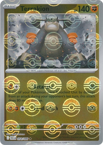 Terrakion 054/086  (Poke Ball Pattern) SV: White Flare