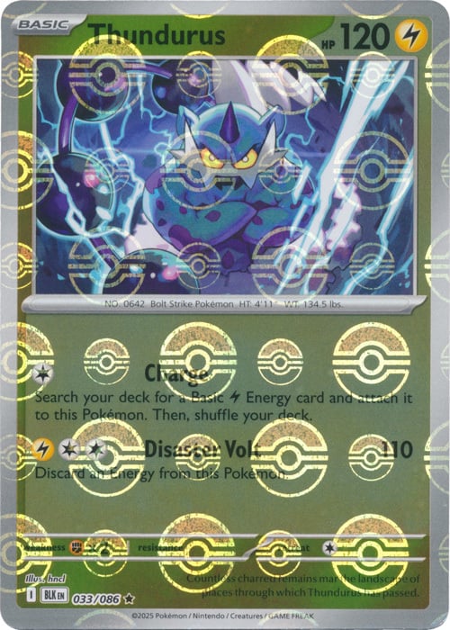 Thundurus 033/086  (Poke Ball Pattern) SV: Black Bolt