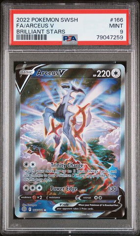2022 POKEMON SWORD & SHIELD BRILLIANT STARS #166 FA/ARCEUS V BRILLIANT STARS PSA 9
